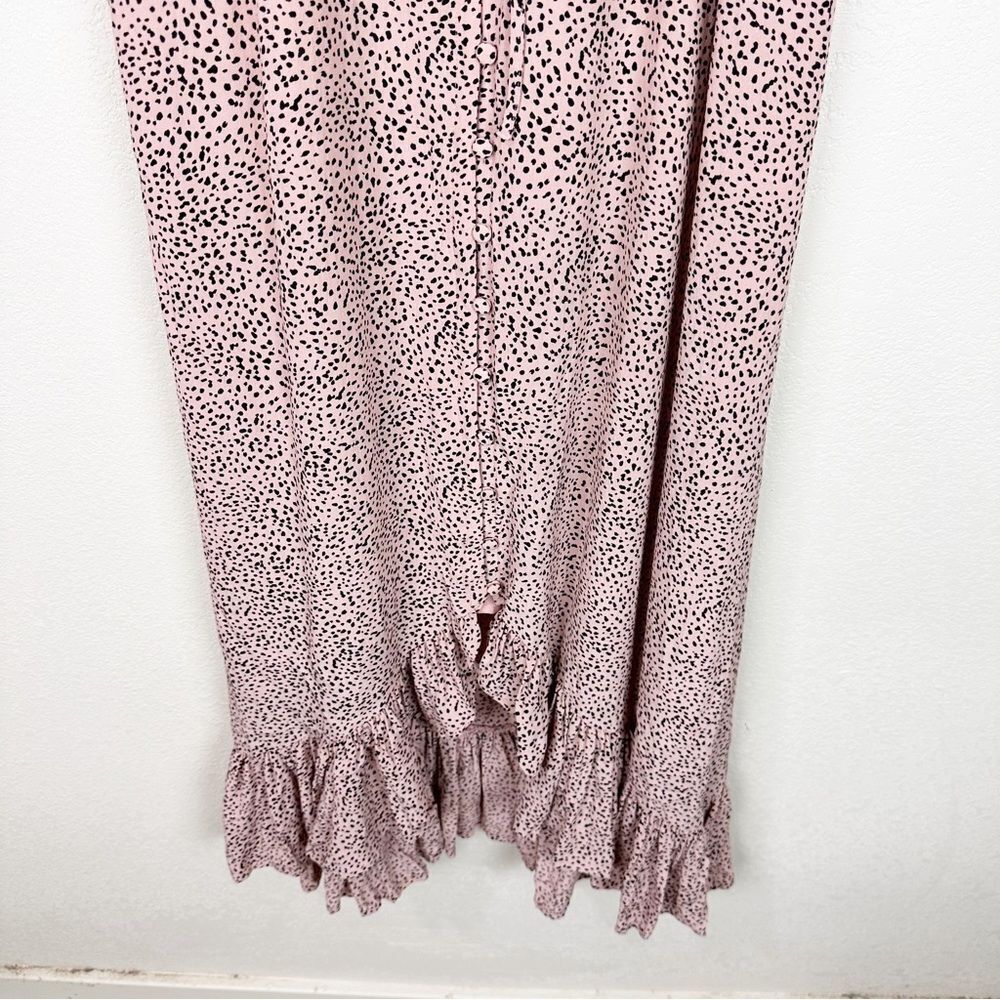 Rails Pink Midi Ruffle Dotted Spaghetti Dress Lar… - image 4